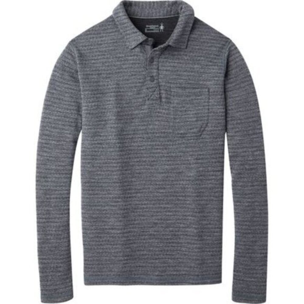 Smartwool Size M Merino 250 Wool Collared Long Sleeve Polo Shirt in Dark Gray‎